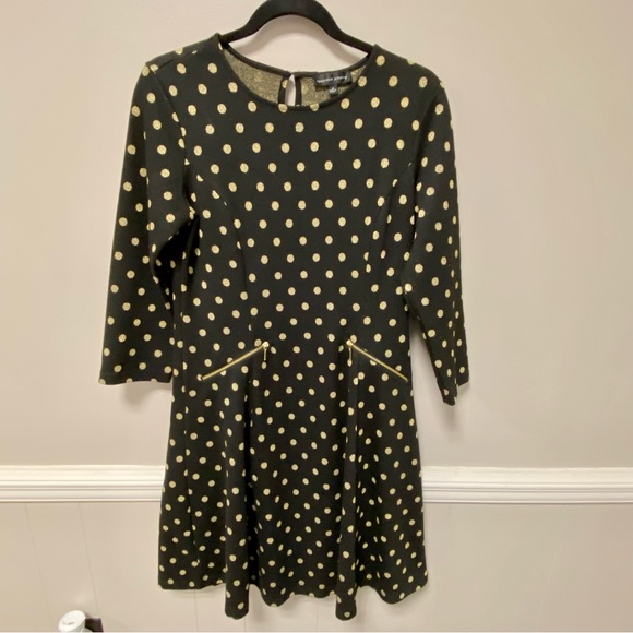 Spenser & Jeremy Black & Gold A Line Dress 👗 Sz 8 - Picture 1 of 6